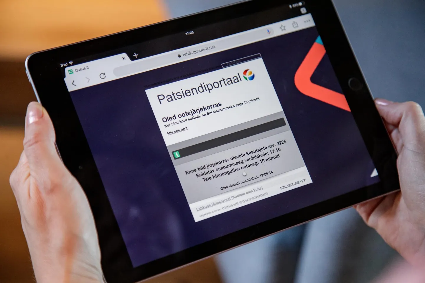 Vaktsineerimise järjekord patsiendiportaali digiregistratuuris.