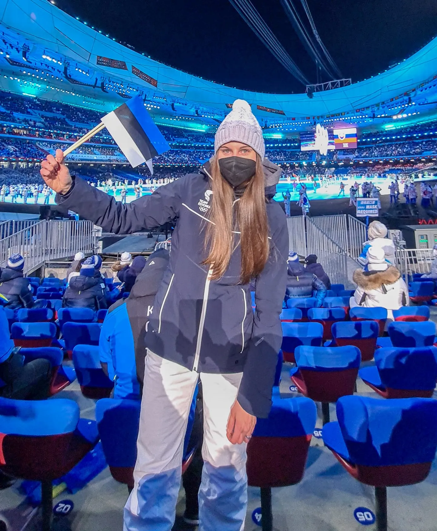 Авели Уусталу на церемонии открытия зимних Олимпийских игр в Пекине.