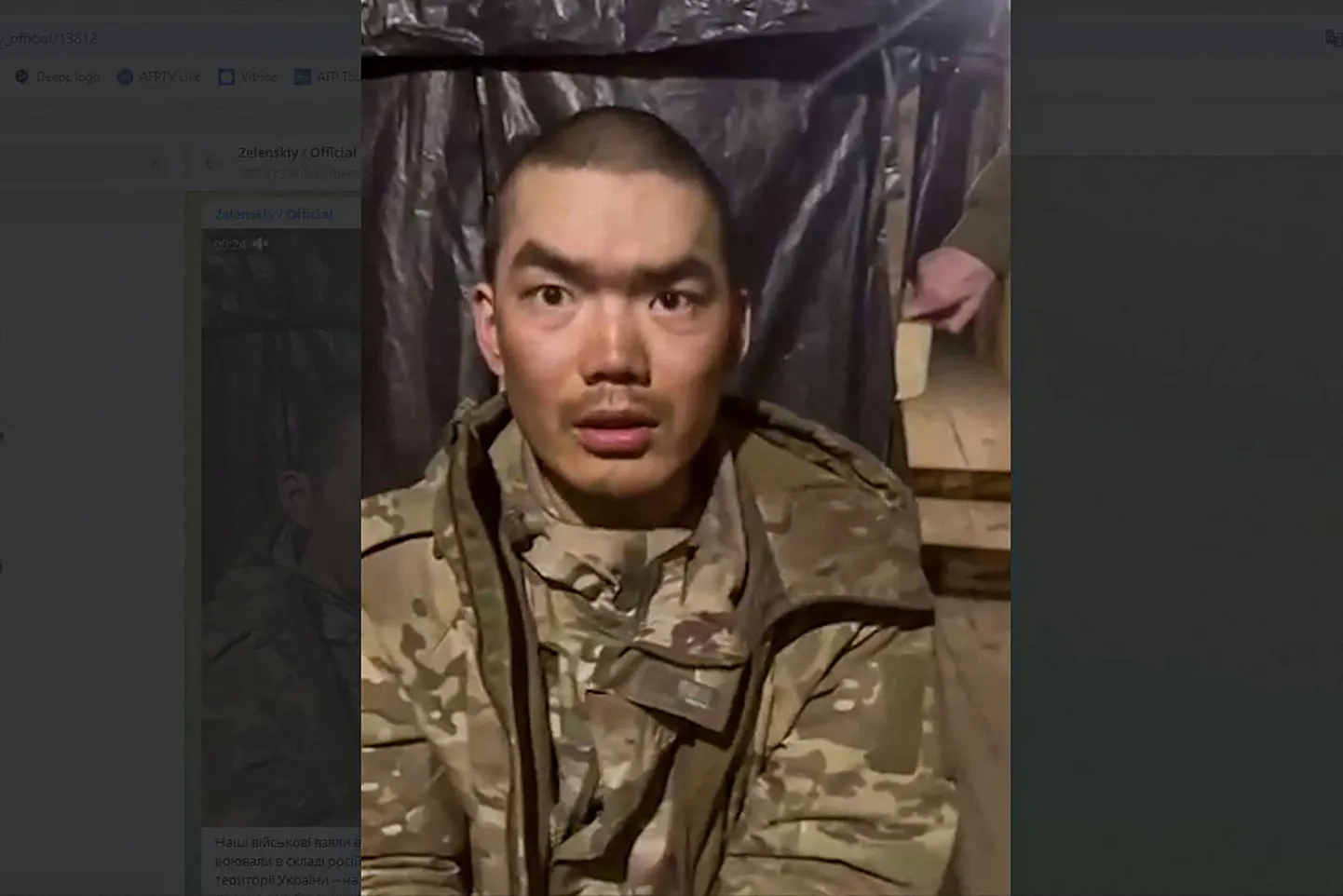 Ukrainas vangi võetud Hiina sõdur.