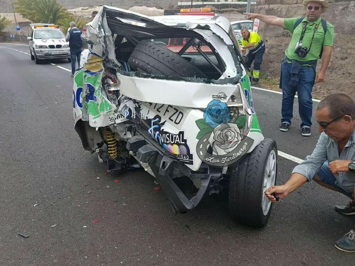 Adrian Chavez Hernandeze Citroen C2 pärast avariid.