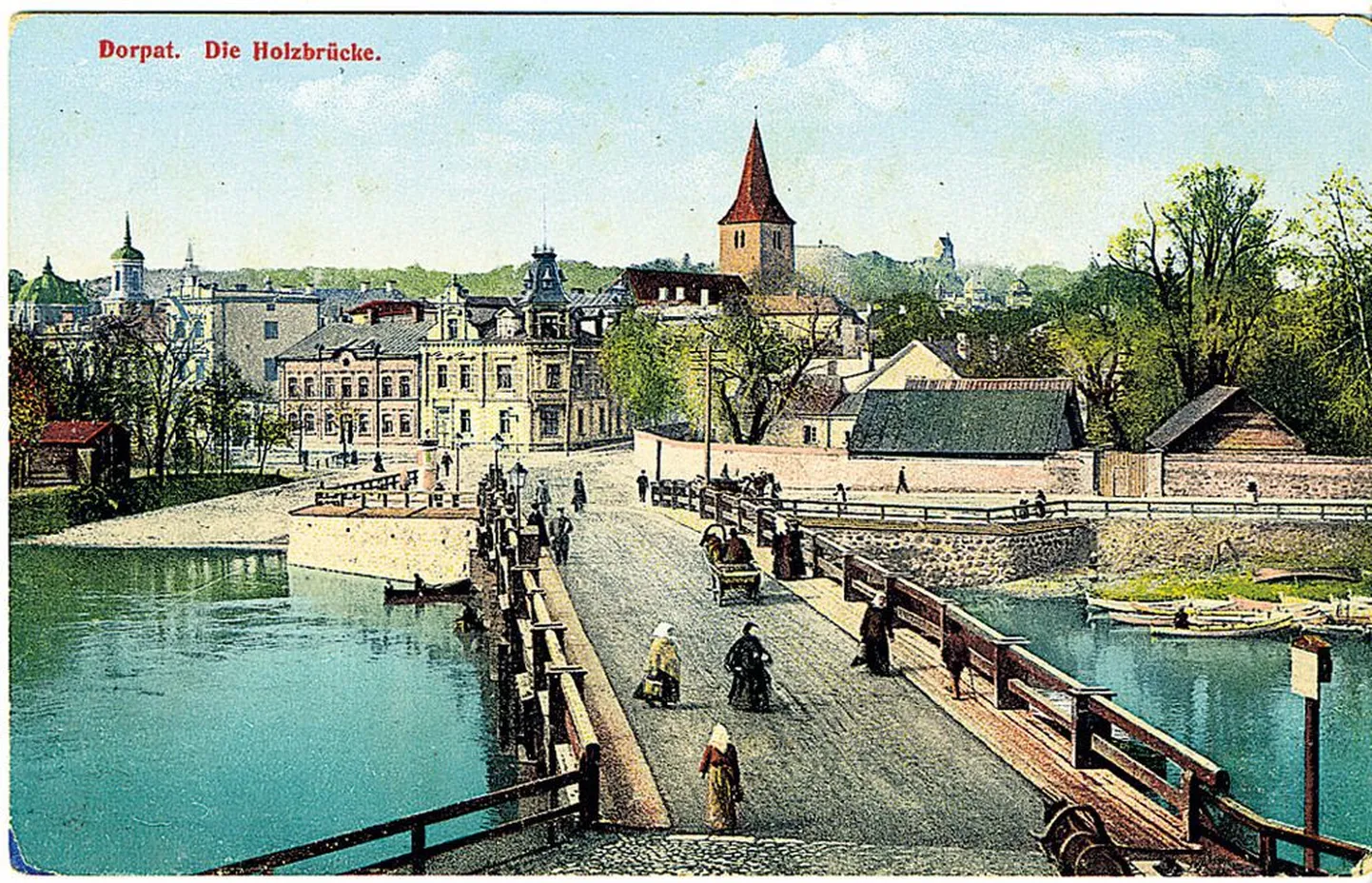 Vabadussilla-eelne puusild. Peaaegu sada aastat kestnud sild süttis auriku korstnast välja lennanud sädemeist.