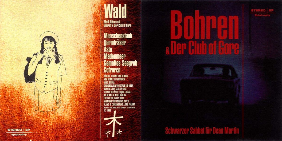 Конверт семидюймовой виниловой пластинки 1995 года, где на одной стороне - записи проекта Wald, а на второй - трек Bohren Und Der Club Of Gore.