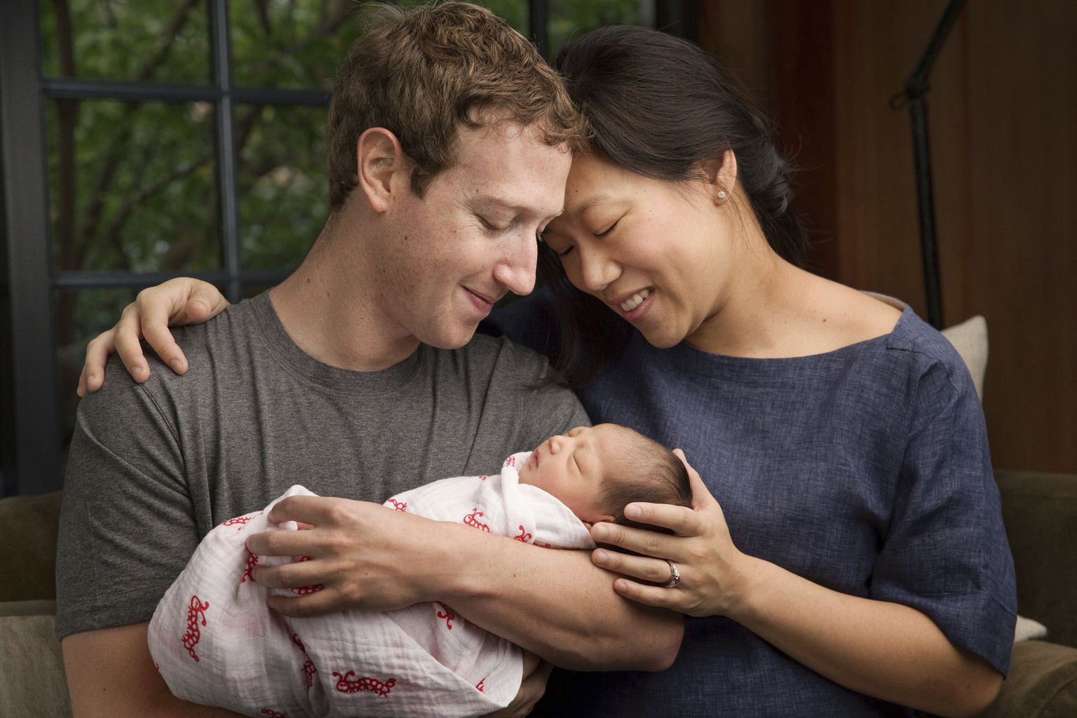 Mark Zuckerberg, tütar Max Chan Zuckerberg ja naine Priscilla Chan Zuckerberg