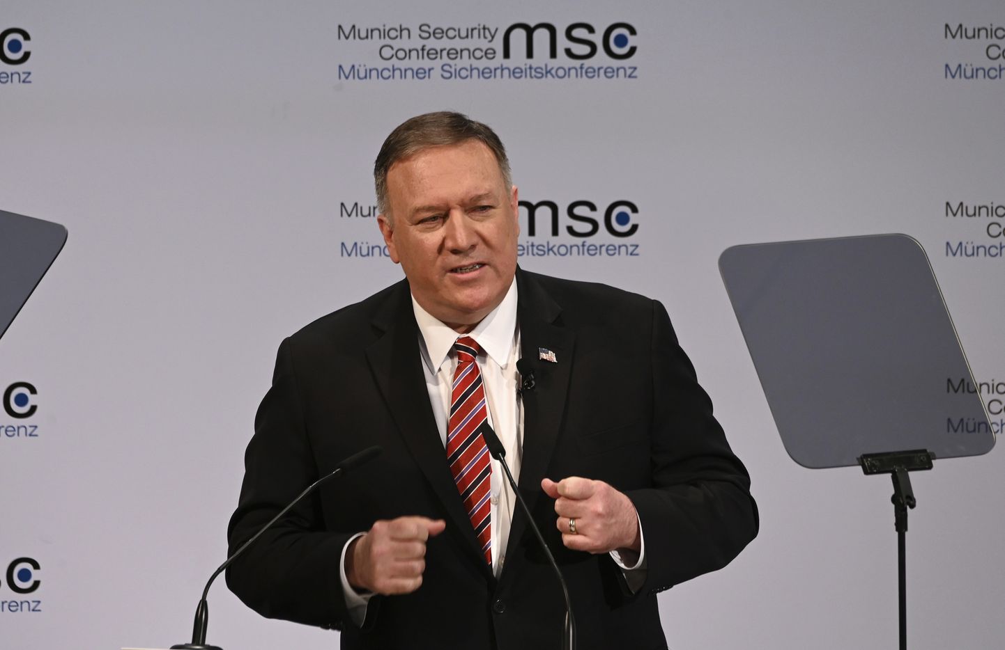 ASV valsts sekretārs Maiks Pompeo Minhenes Drošības konferencē