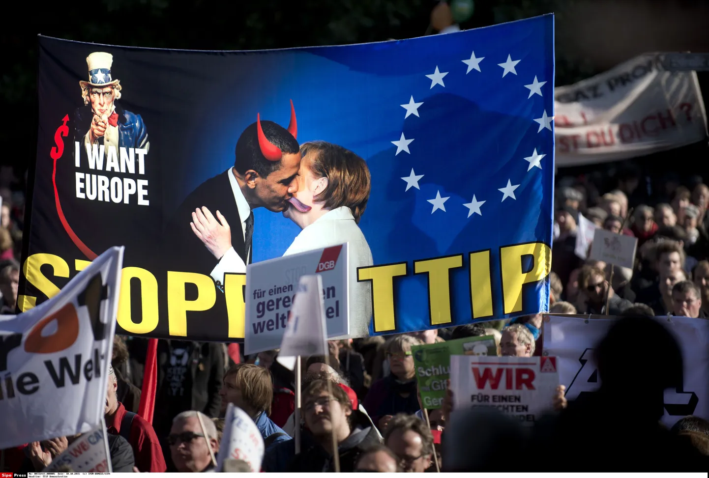 TTIPi vastased protestid möödunud aasta oktoobris Saksamaal Berliinis.