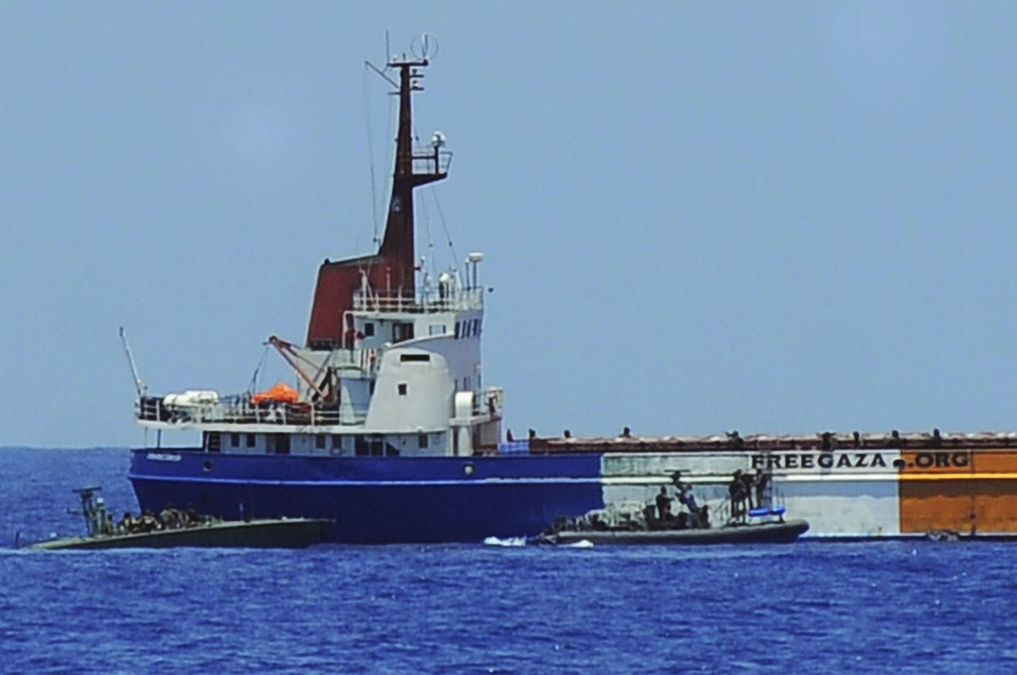 Iisraeli sõjaväe laevad Rachel Corrie' juures eile.