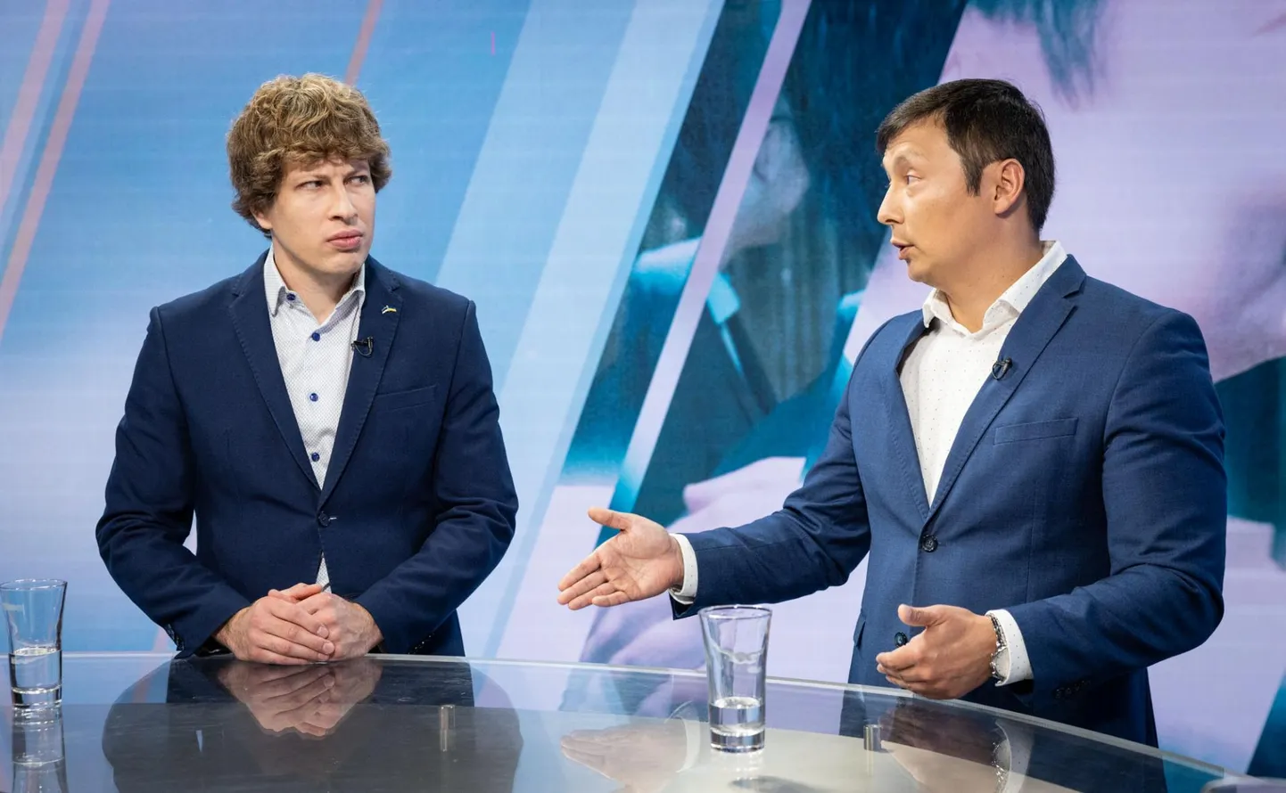 Keskerakonna juhikandidaadid Tanel Kiik ja Mihhail Kõlvart.