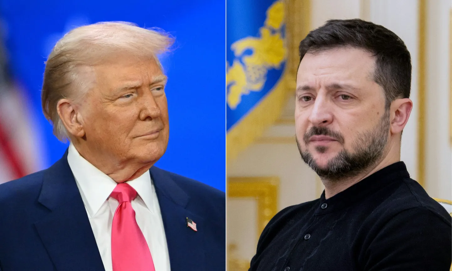 Ukrainas prezidents Volodimirs Zelenskis un ASV prezidents Donalds Tramps.