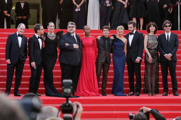 Pierre Lescure, Xavier Dolan, Sienna Miller, Rossy de Palma, Guillermo del Toro, Joel Coen, Sophie Marceau, Ethan Coen, Rokia Traore, Jake Gyllenhaal ja Thierry Fremeaux