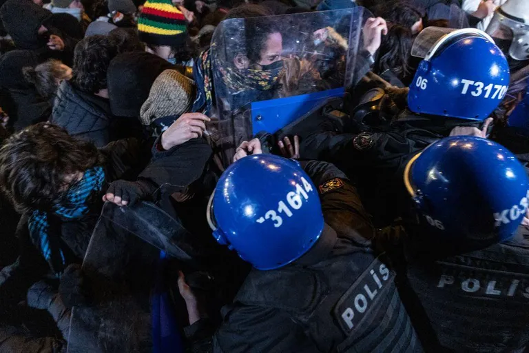 Акция протеста в центре Анкары.