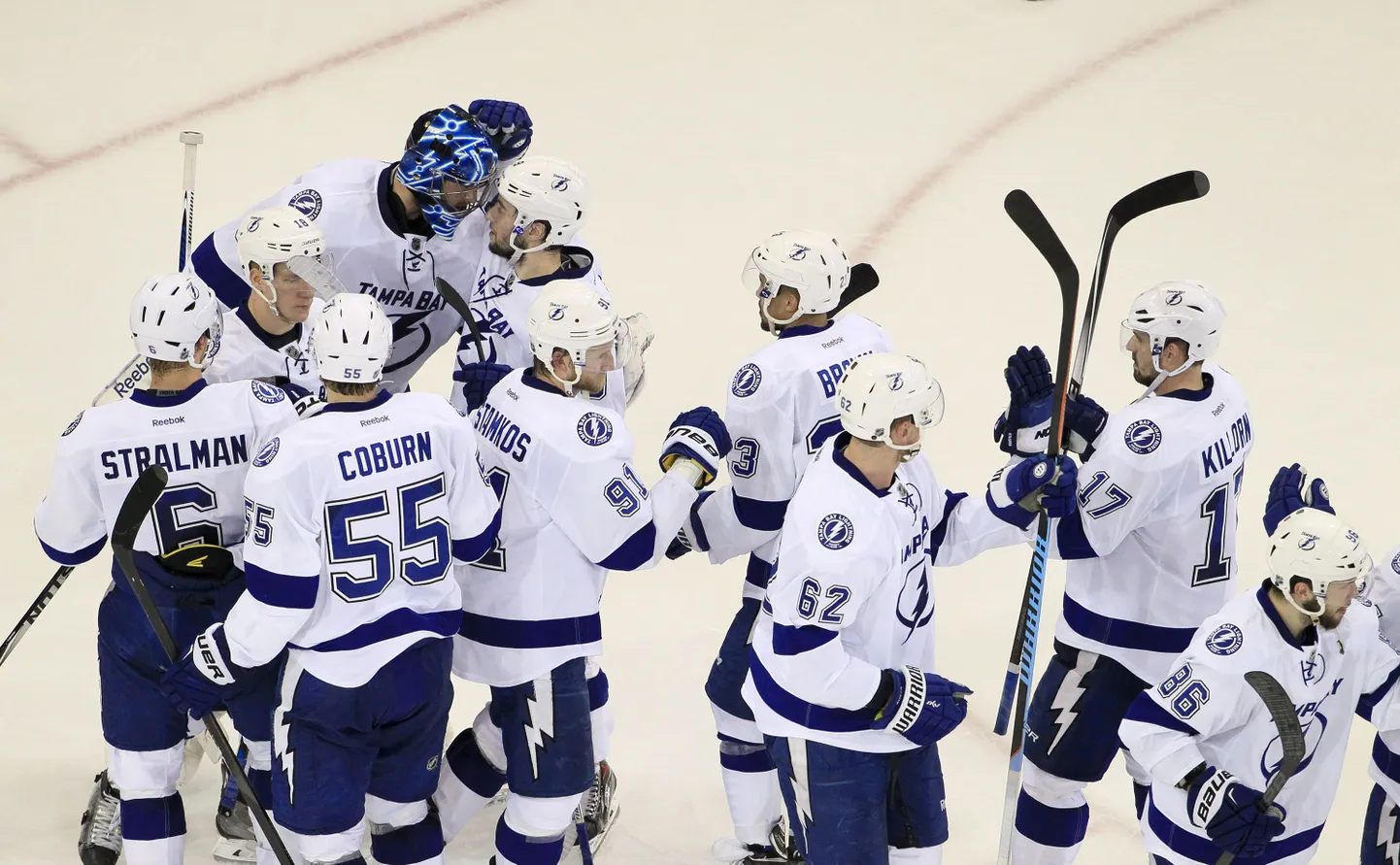 Tampa Bay Lightningu mängijad.