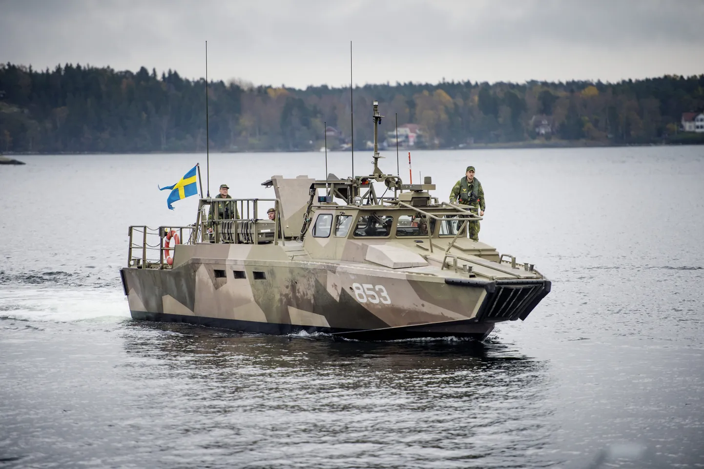 Rootsi sõjaväe CB90 klassi lahingukaater Stockholmi saarestikus. Arhiivifoto.