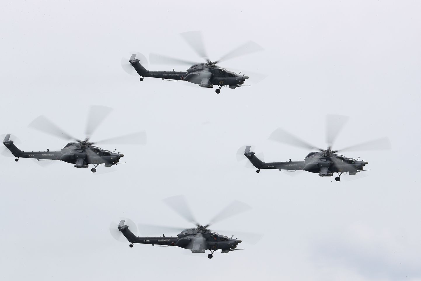 Russian Mi-28 attack helicopters.