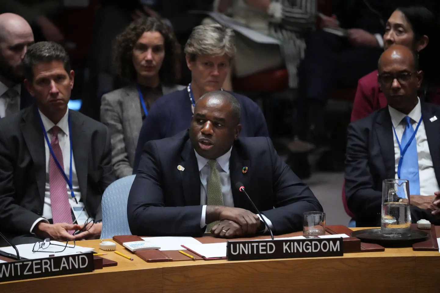 Briti välisminister David Lammy ÜRO Julgeolekunõukogus.