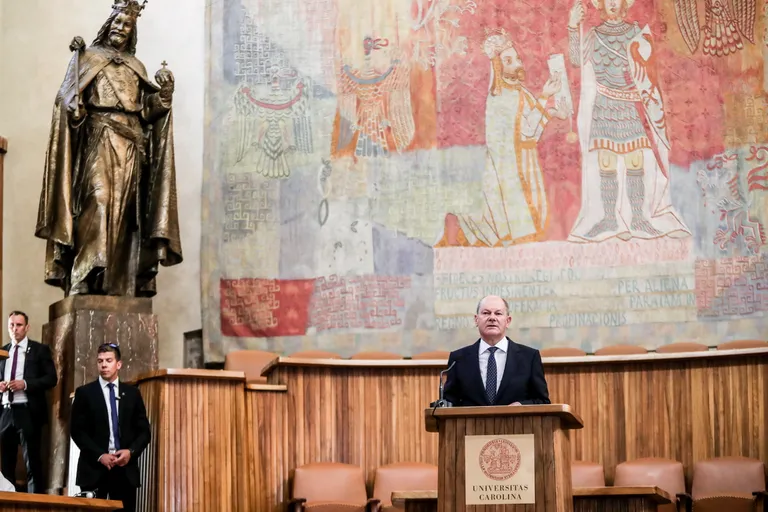 Saksamaa kantsler Olaf Scholz pidamas täna kõne Karli Ülikoolis Prahas.