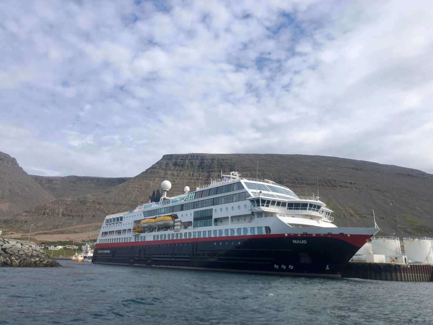 Norra kruiisilaev MS Maud Islandil 12. juulil 2023. aastal.