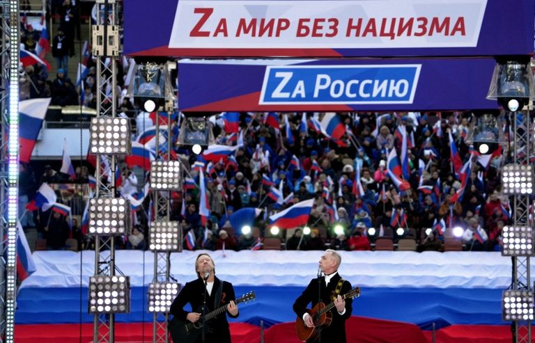 Дмитрий Харатьян и Александр Скляр на концерте в Москве (18 марта 2022).