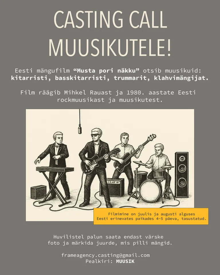 Casting call muusikutele.