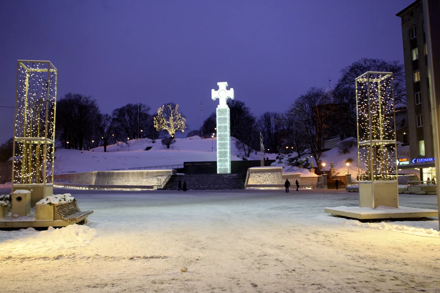 Vaade Vabaduse väljakule, foto tehtud jaanuari lõpus