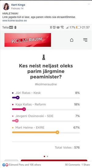 Sobiva küsitlustulemuse saamiseks on vaeva näinud ka praeguseks ministritoolile tõusnud Kert Kingo. 