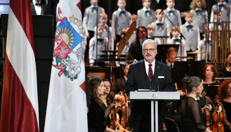 Valsts prezidenta Egila Levita uzruna Latvijas Republikas Proklamēšanas dienai veltītajā svētku koncertā Latvijas Nacionālajā teātrī 2022. gada 18. novembrī. 