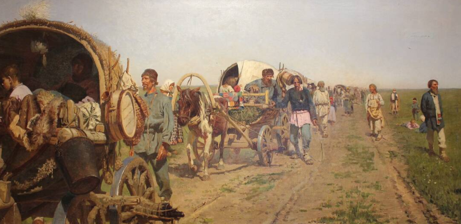 Sergei Ivanovi (1864–1910) maal «Ümberasujad» aastast 1886 