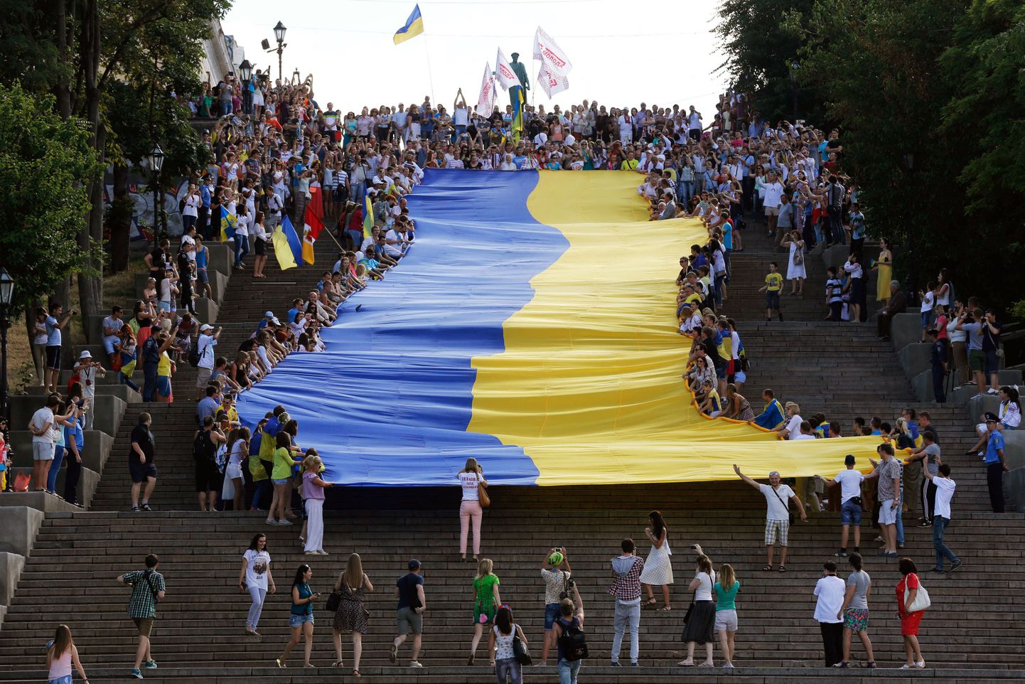 Ukraina lipp Odessa Potjomkini treppidel