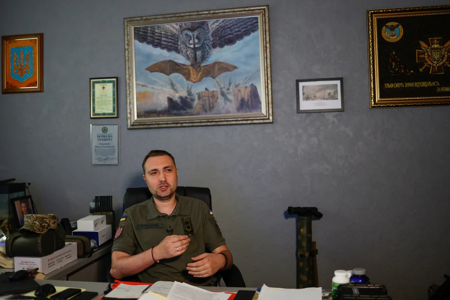 Ukraina sõjaväeluure juht Kõrõlo Budanov oma kabinetis.