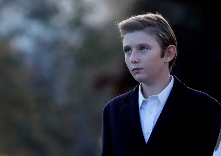 USA presidendi Donald Trumpi ja ta naise Melania Triumpi poeg Barron Trump novembris 2018