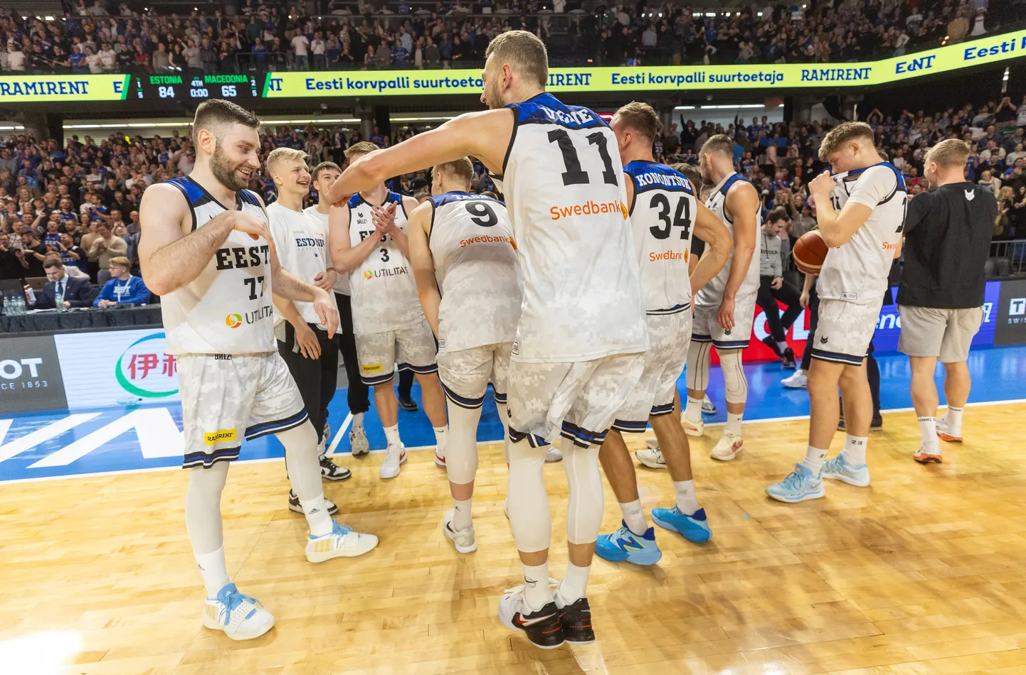 Eesti koondis pärast võitu Põhja-Makedoonia üle.