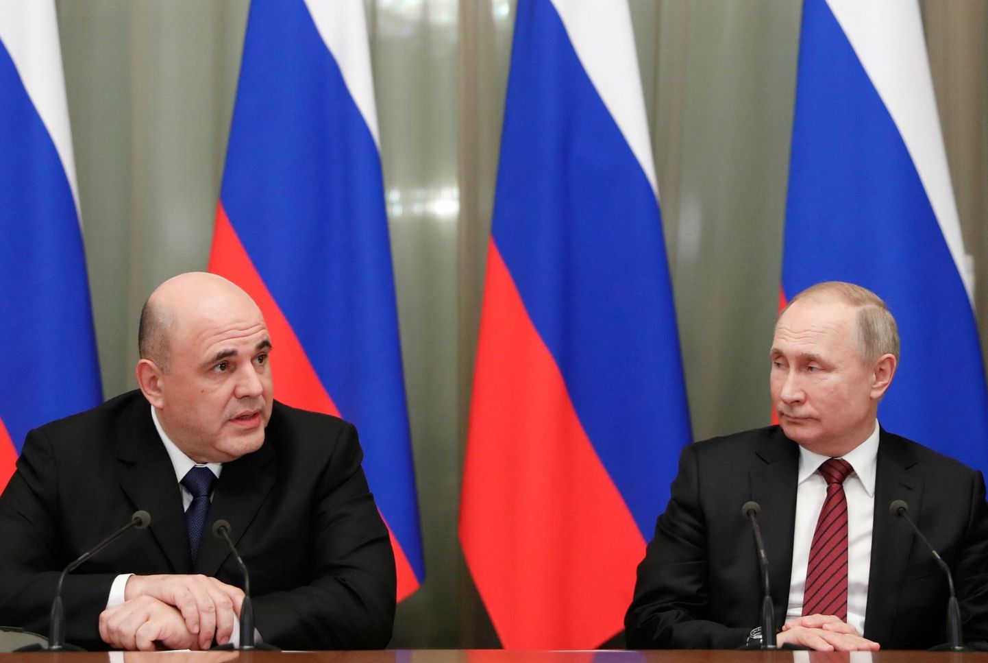Venemaa president Vladimir Putin ja peaminister Mihhail Mišustin. 