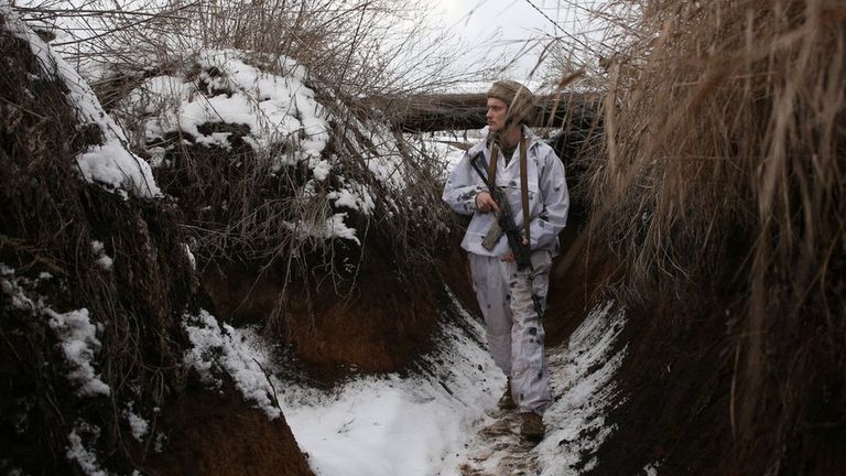 Украинский солдат, снятый 31 января 2022 года