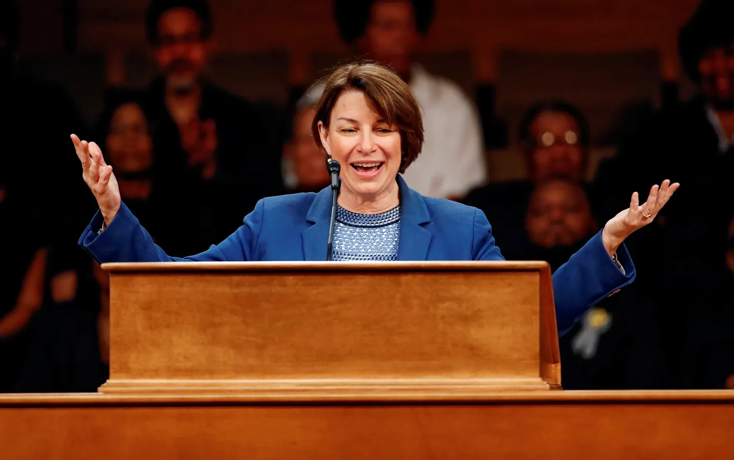 USA demokraatide presidendikandidaadiks pürgiv Minnesota senaator Amy Klobuchar laupäeval Illinois´ osariigis Chicagos esinemas.