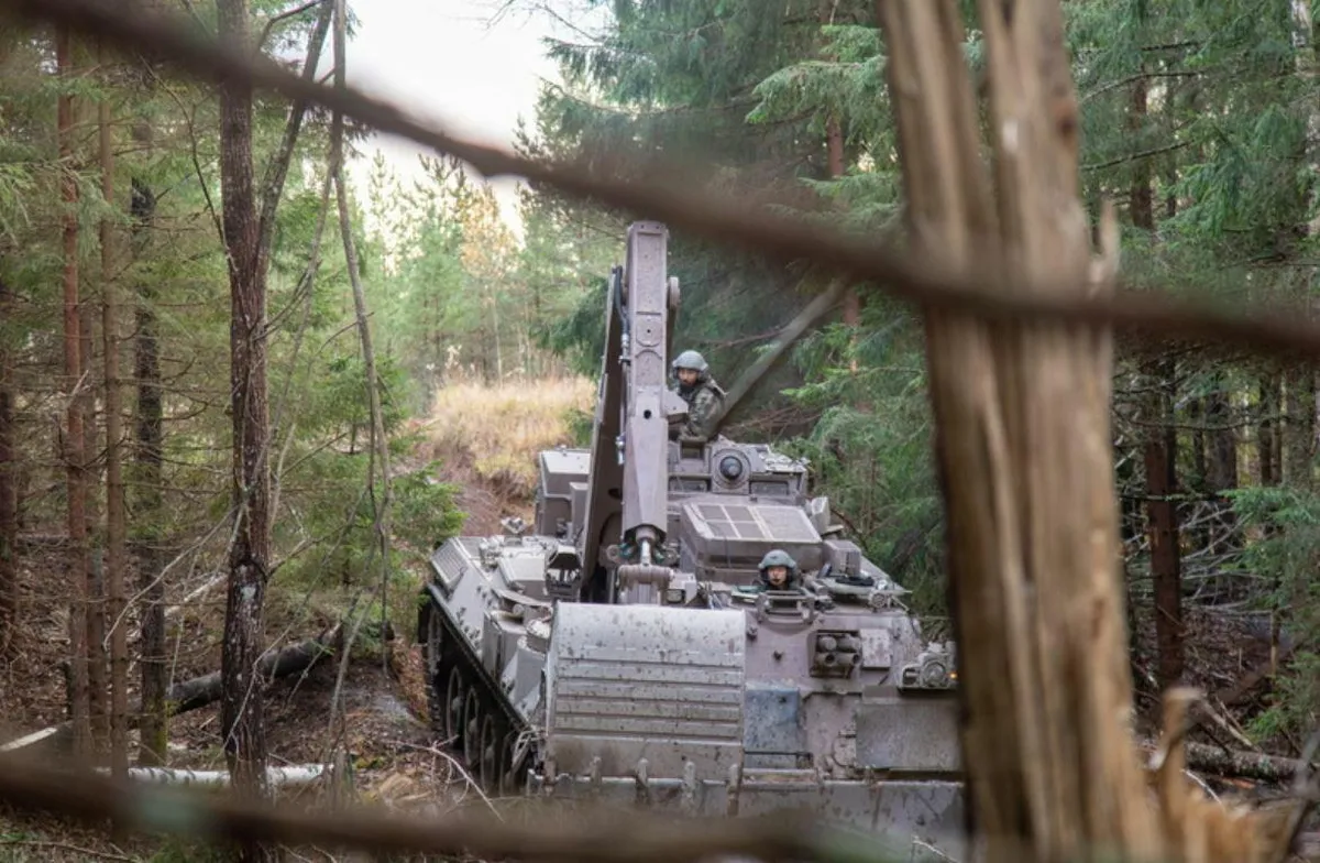 Who would have guessed that the main weapon in the new Baltic military cooperation project would be an excavator? Pictured is an Estonian Defense Forces engineering tank.