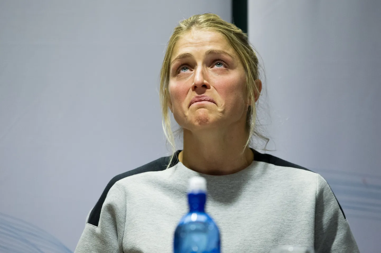 Therese Johaug eelmise aasta oktoobris toimunud pressikonverentsil.