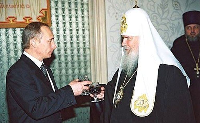 Venemaa president Vladimir Putin ja patriarh Aleksius II, 2001