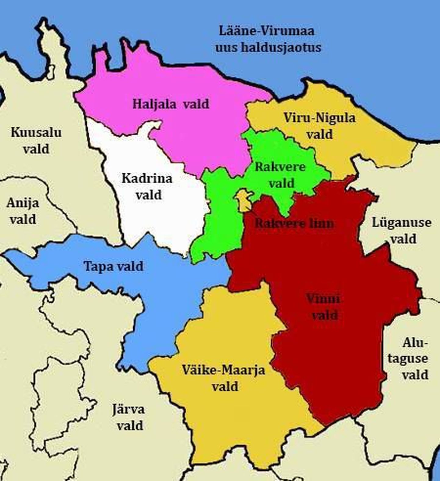 Lääne-Virumaa kaart.