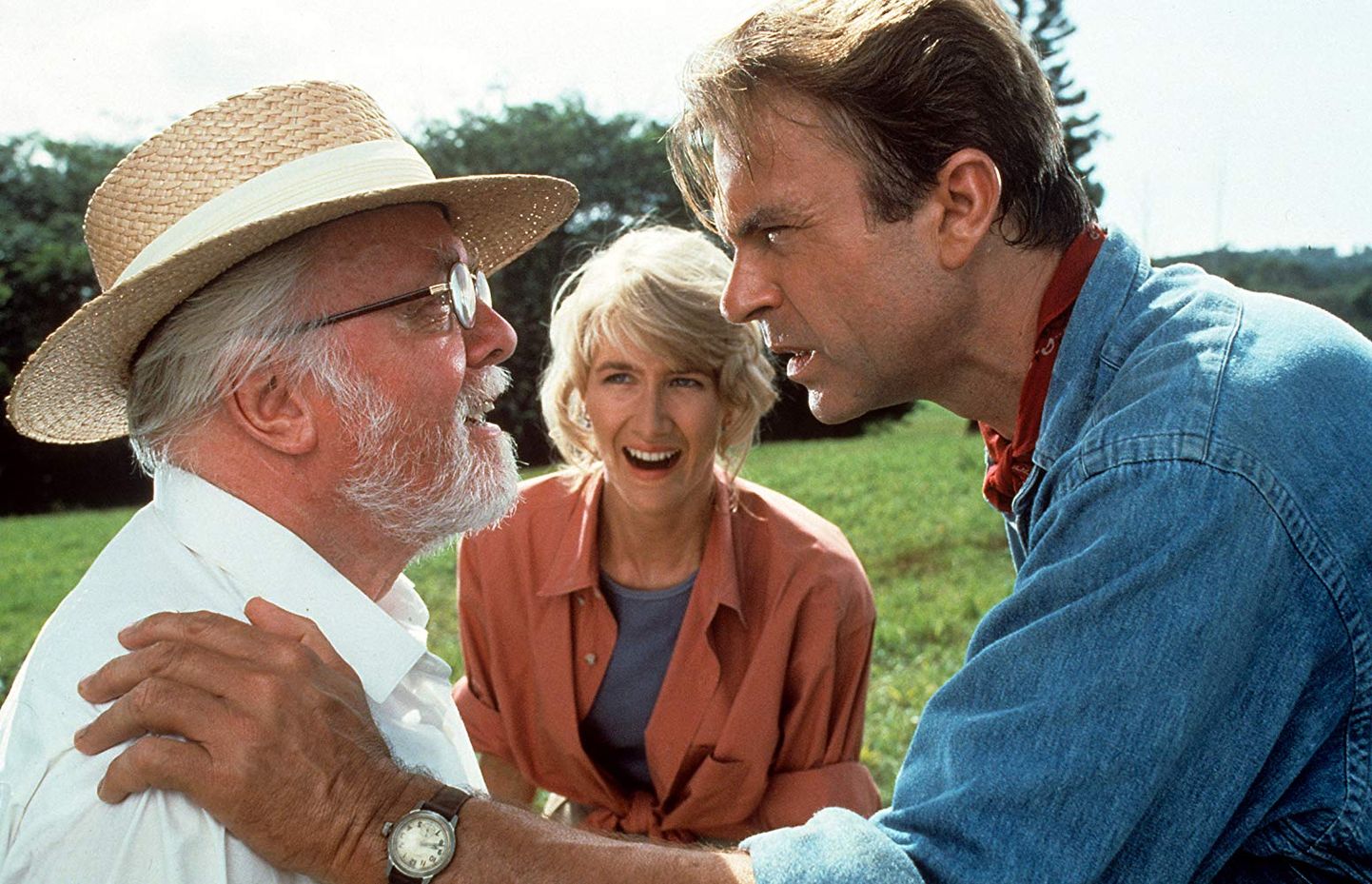 David Attenborough, Laura Dern ja Sam Neill filmis «Jurassic Park» (1993)