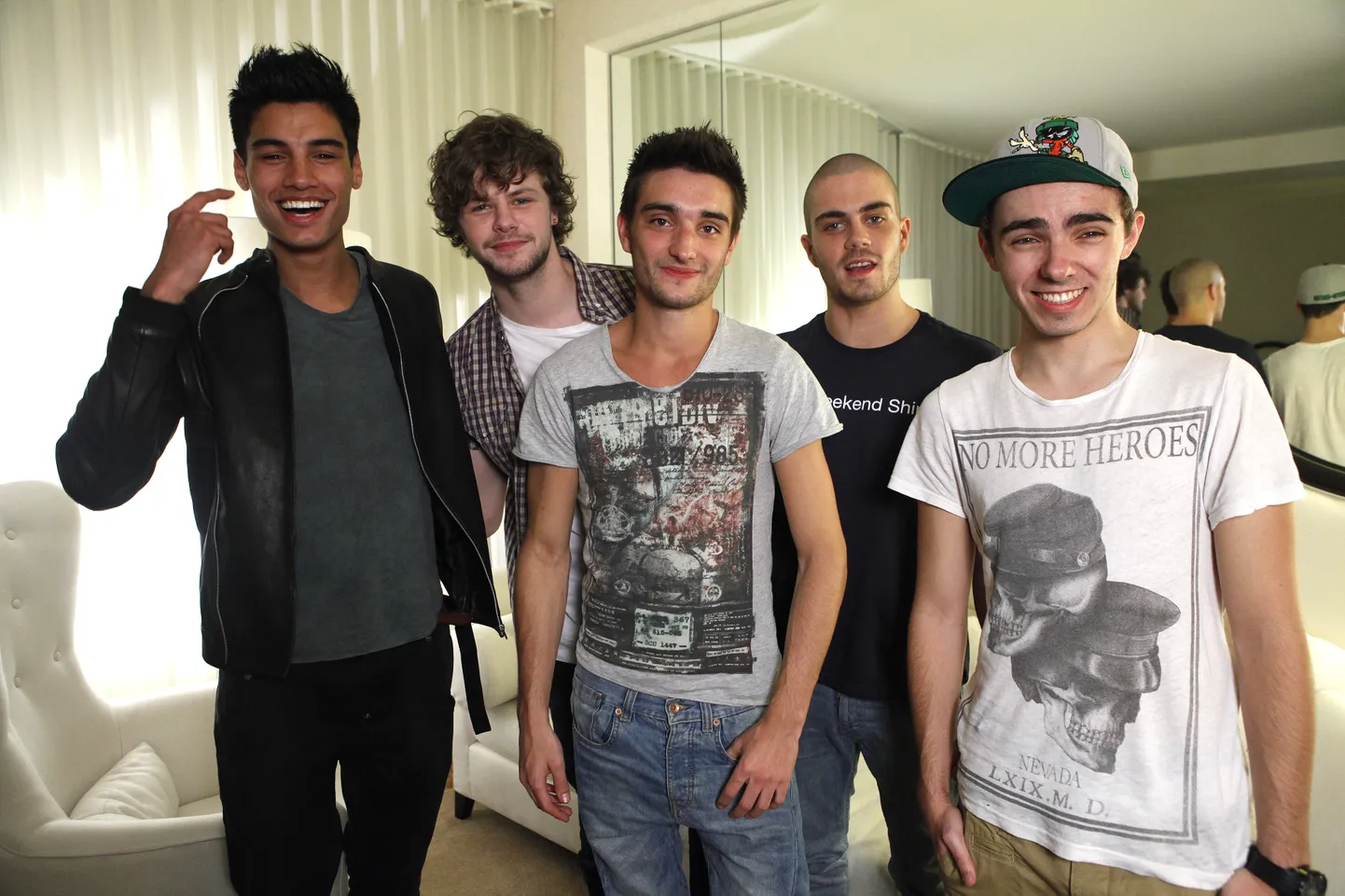Toms Pārkers (vidū) ar grupu "The Wanted"