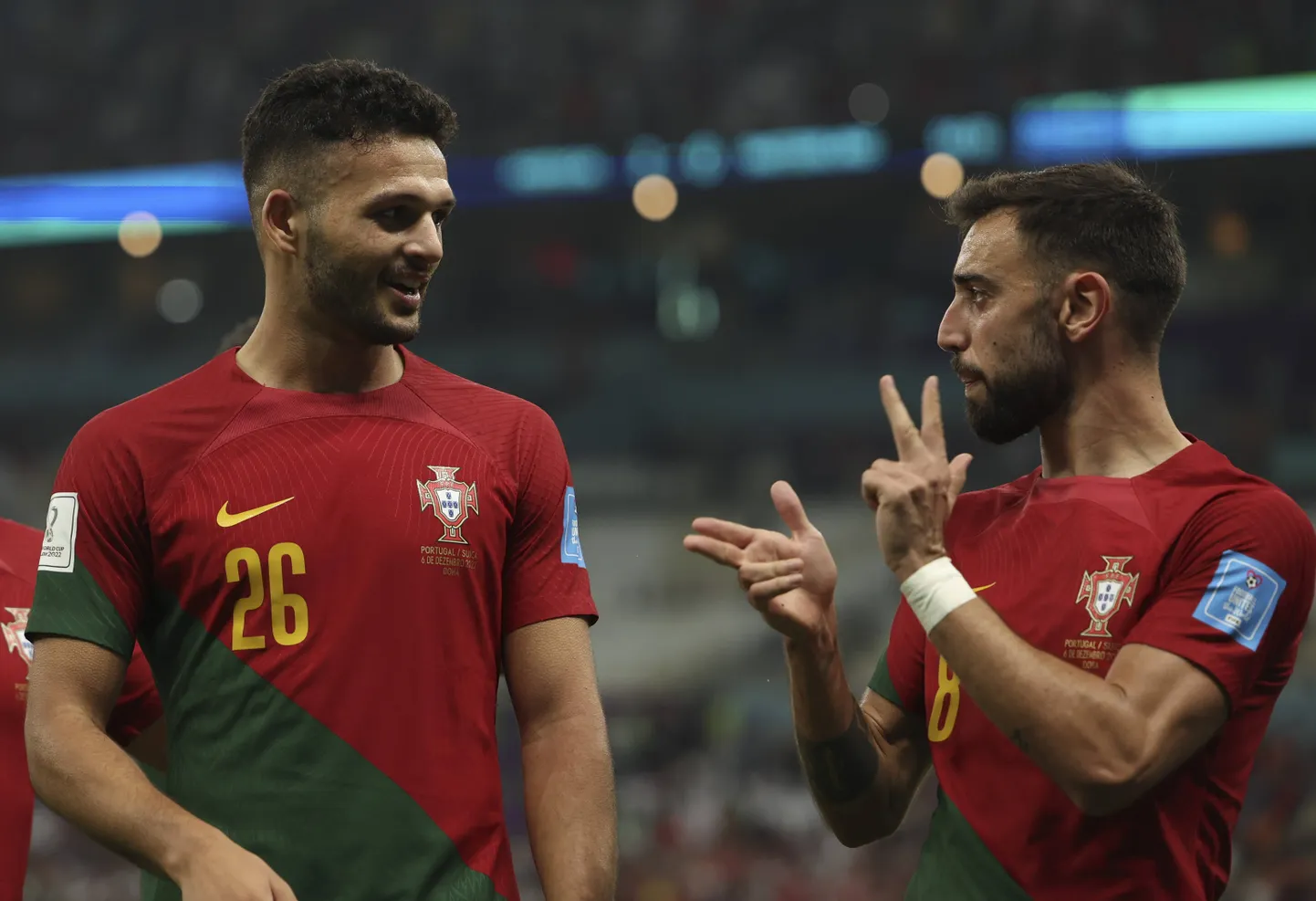 Portugali rünnakud käivad tihti läbi Bruno Fernandese (paremal), kes püüab Maroko vastu veelgi enam kaaslasi leida.