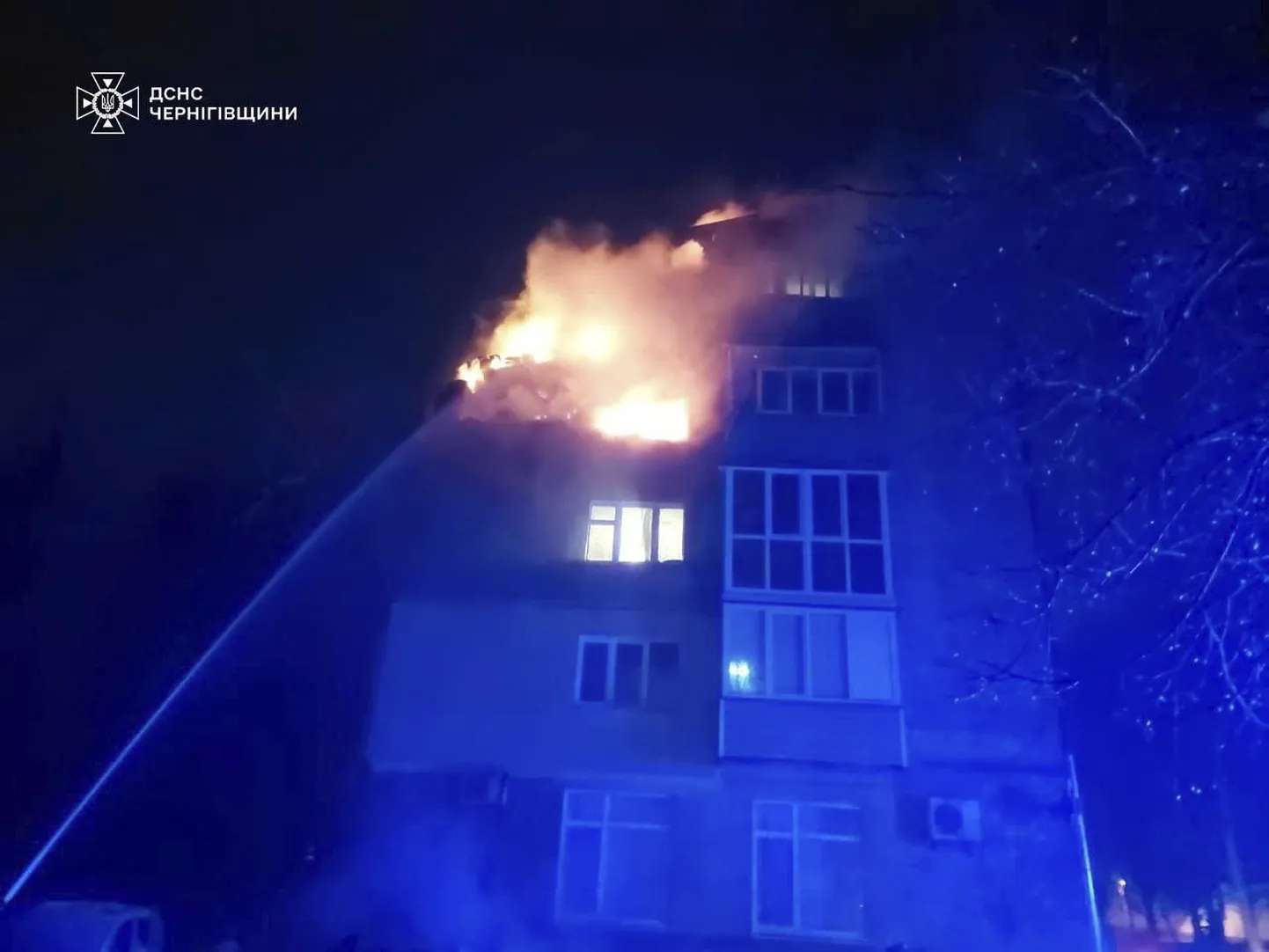 Dronu uzbrukuma sekas Čerņihivā