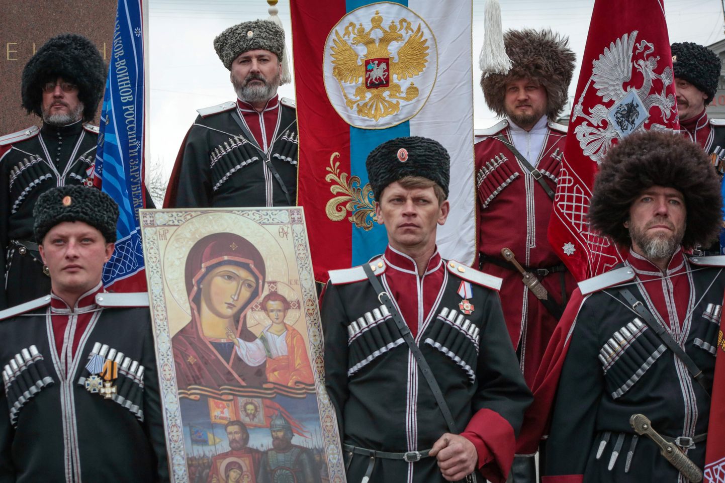 Krimmi kasakad Krimmi annekteerimise neljandat aastapäeva tähistamas.