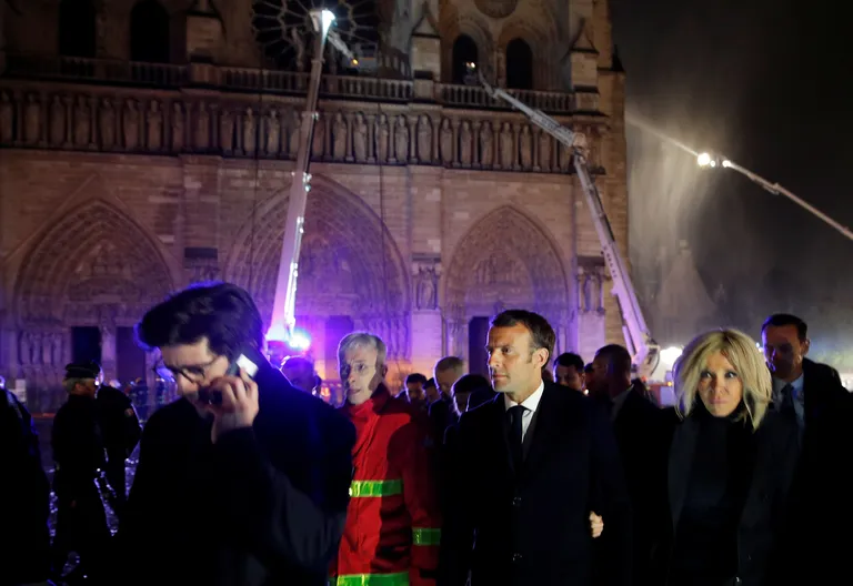 Prantsuse president Emmanuel Macron abikaasa Brigitte`iga.