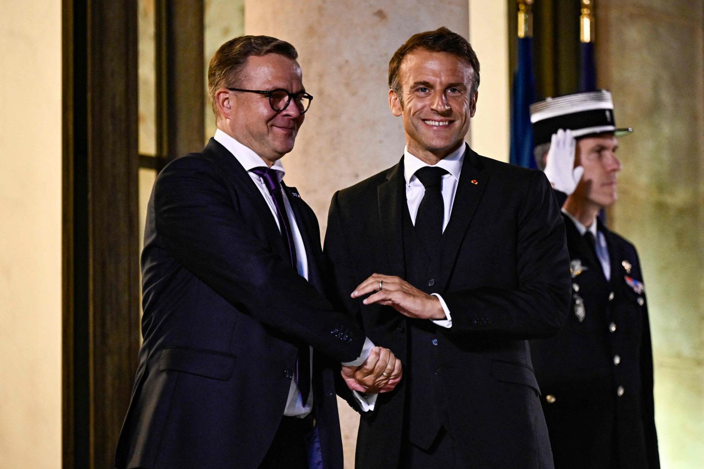 Soome peaminister Petteri Orpo ja Prantsusmaa president Emmanuel Macron.