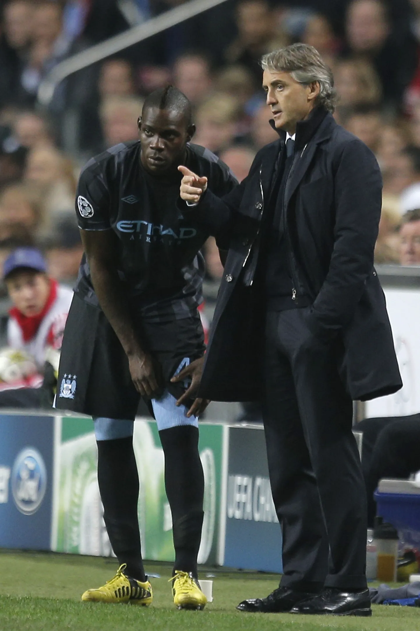 Roberto Mancini (paremal) ja Mario Balotelli