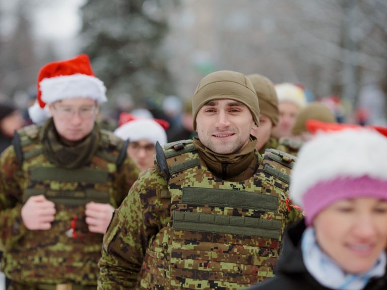 Александр Лупанов во время рождественского благотворительного забега в Нарве.