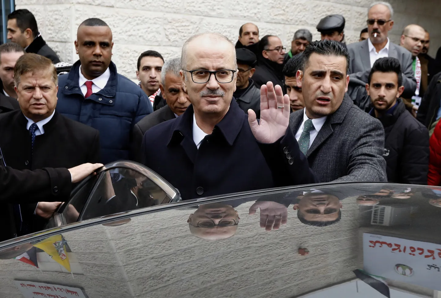 Palestiina peaminister Rami Hamdallah täna Läänekaldal medistiinikeskuse avamisel. Valitsus teatas täna tagasiastumisest.