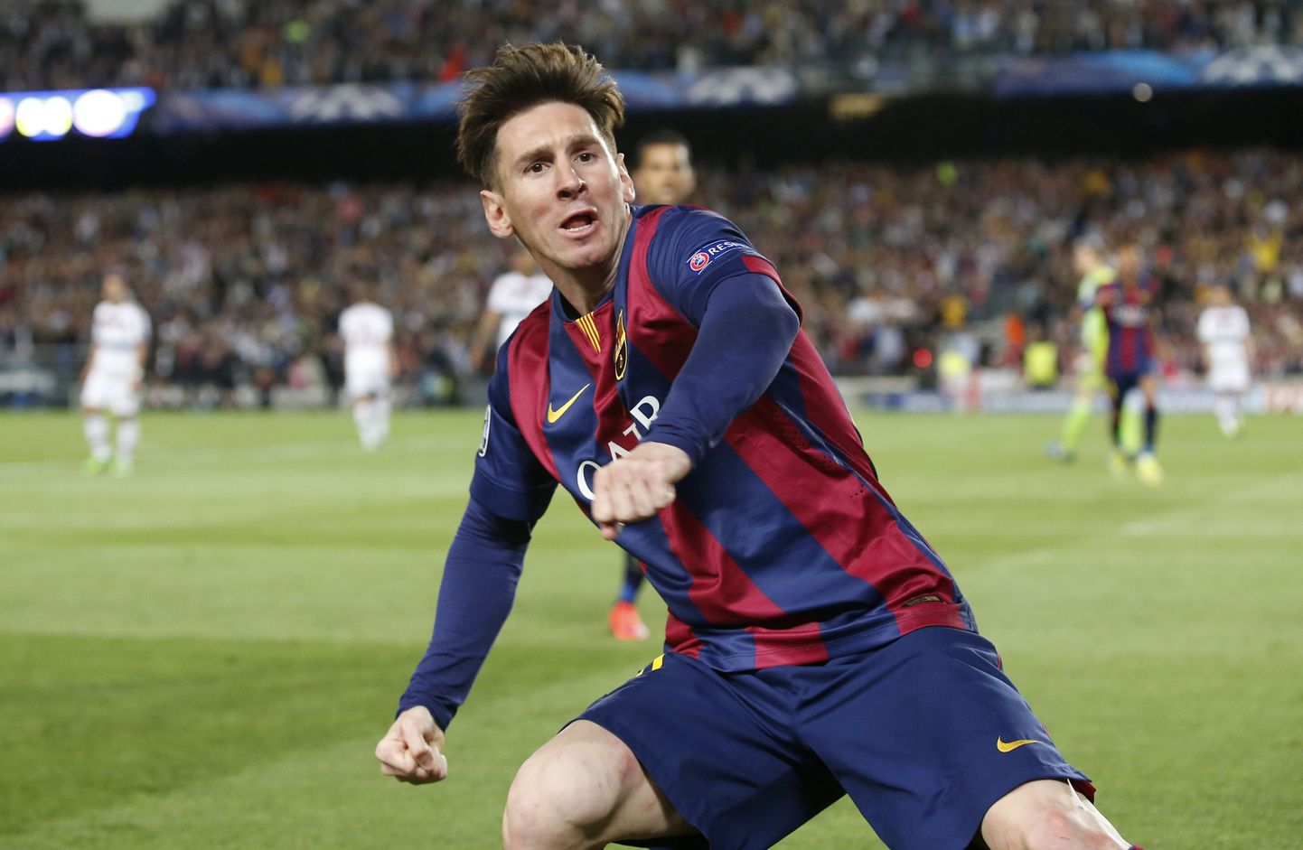 Lionel Messi
Barcelona's Lionel Messi celebrates scoring their first goal
Reuters / Gustau Nacarino