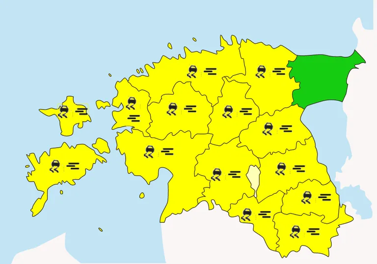Eesti teedele ja tänavatele hiilib jäide.