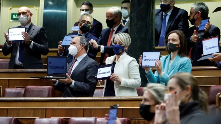 Депутаты правой партии Vox в парламенте Испании.